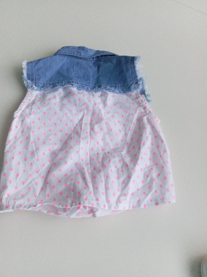 Kız Çocuk Pembe Düğmeli Denim Gömlek - Görsel 2