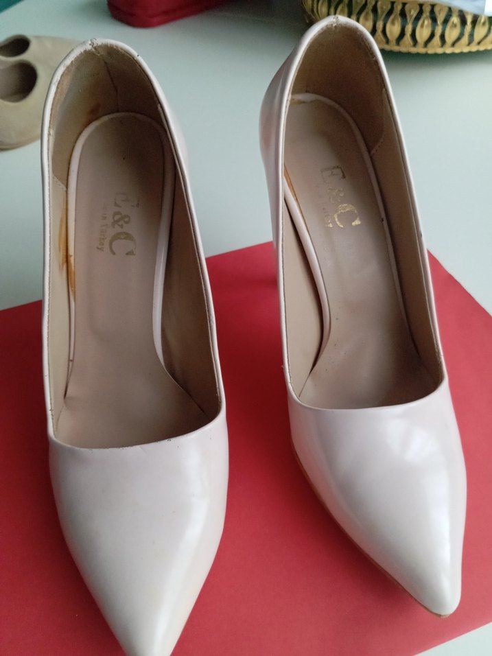 Beyaz Modern Klasik Stiletto Kadın Ayakkabı - Görsel 2