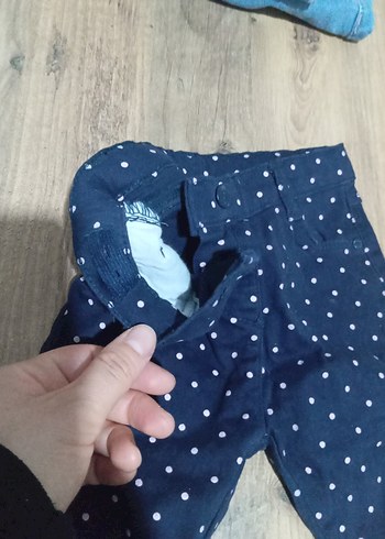 Kız Çocuk Lacivert Puantiyeli Denim pantolon - Görsel 2