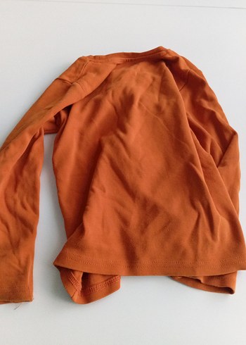 Parlak Turuncu Baskılı Bebek Önlüğü - Görsel 3