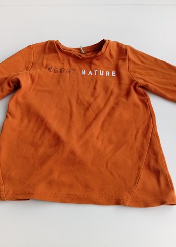 Parlak Turuncu Baskılı Bebek Önlüğü - Görsel 2