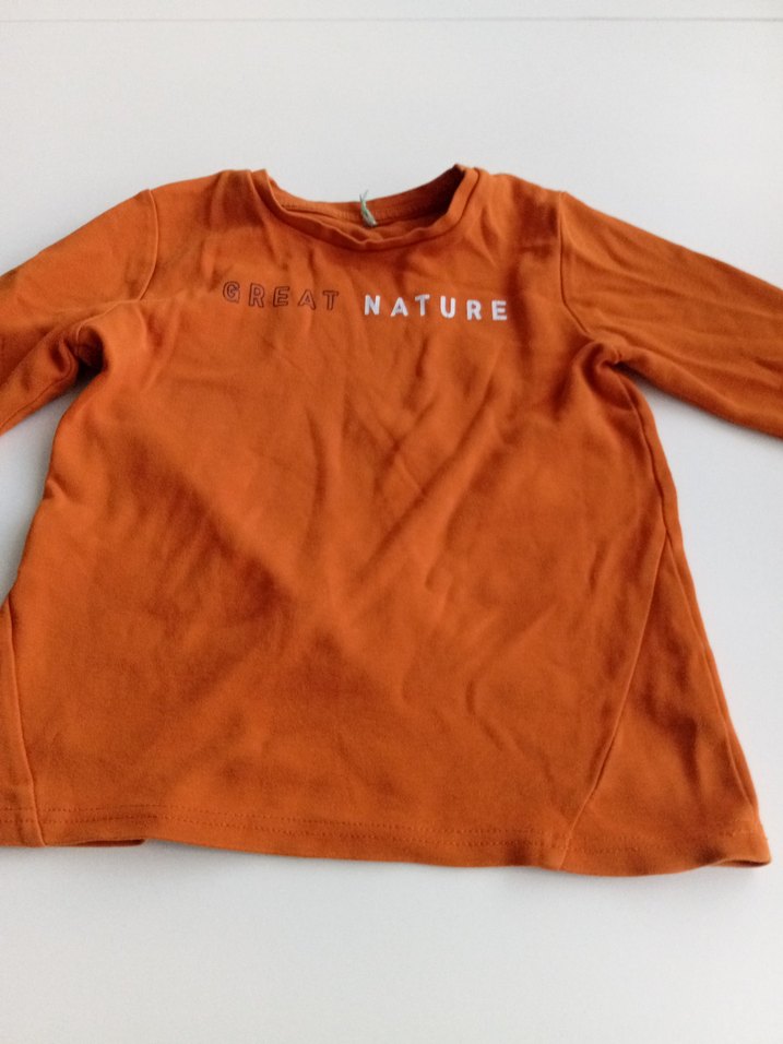 Parlak Turuncu Baskılı Bebek Önlüğü - Görsel 2