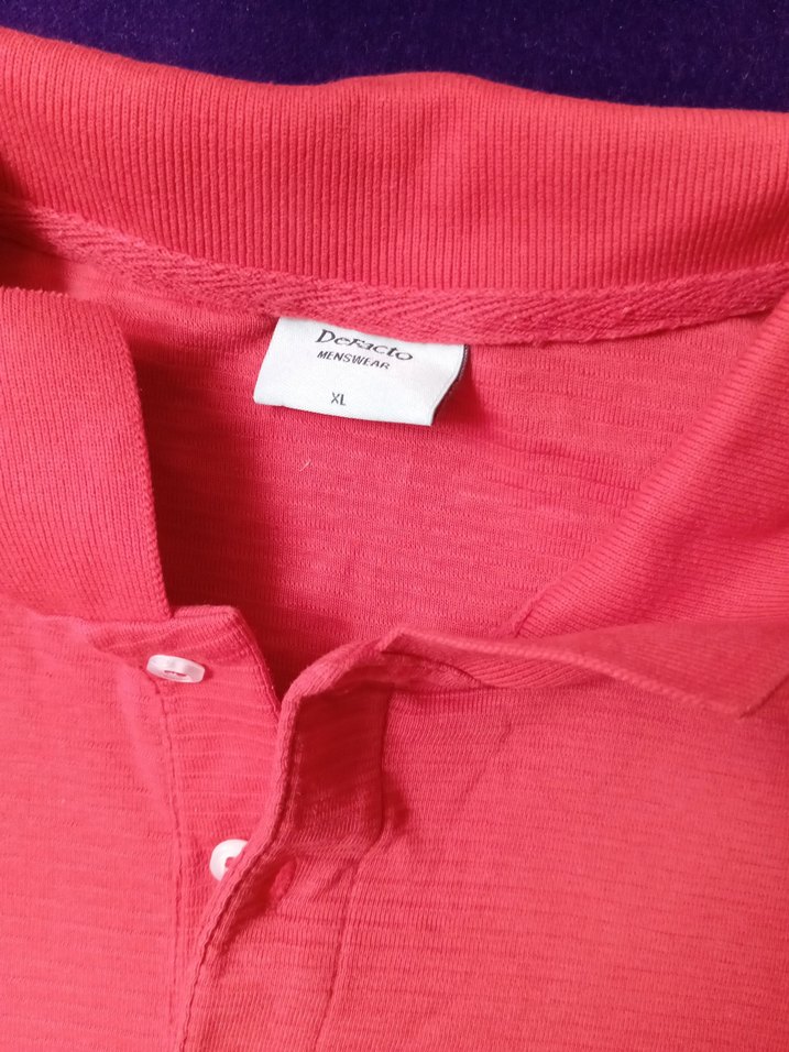 Düğmeli Pembe Kısa Kollu Polo Tişört - Görsel 2