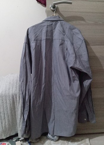 Gri Çizgili Kısa Kollu Erkek Gömlek - Görsel 4