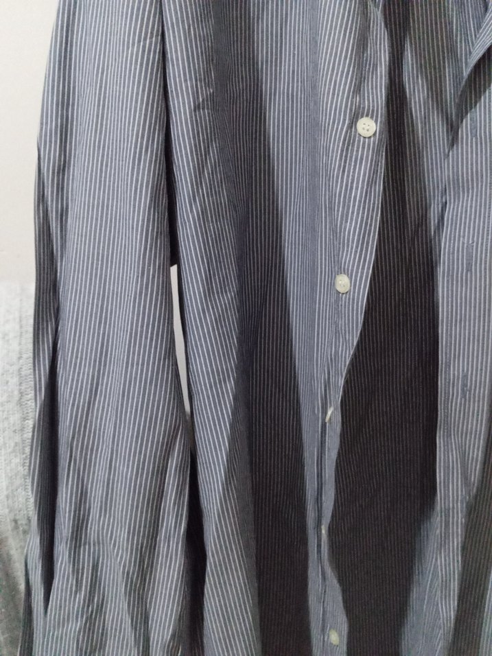 Gri Çizgili Kısa Kollu Erkek Gömlek - Görsel 3