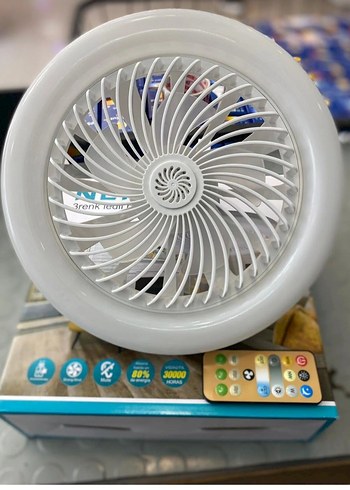 NENO 3 renk LED'li beyaz pervane fan - Görsel 2