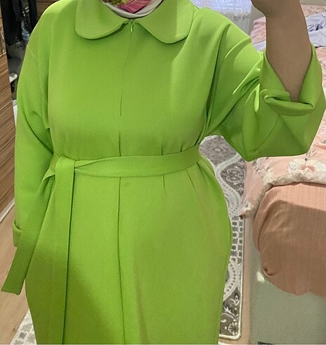 universal Beden yeşil Renk Tesettür elbise