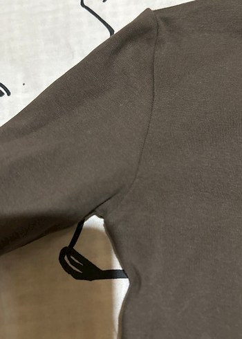 Koyu haki renk Pamuklu Uzun Kollu bluz - Görsel 2