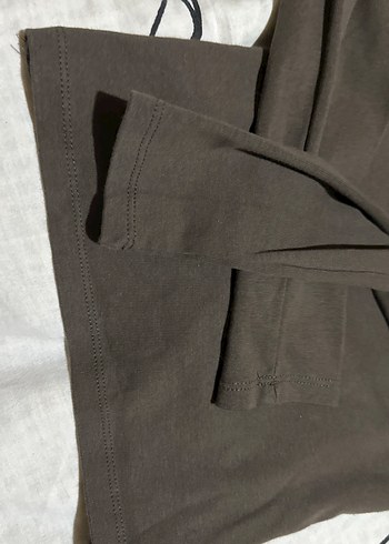 Koyu haki renk Pamuklu Uzun Kollu bluz - Görsel 6