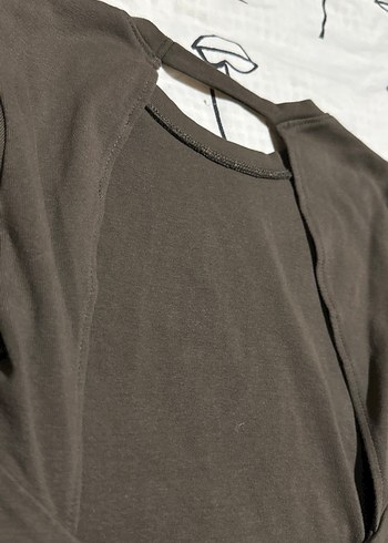 Koyu haki renk Pamuklu Uzun Kollu bluz - Görsel 9