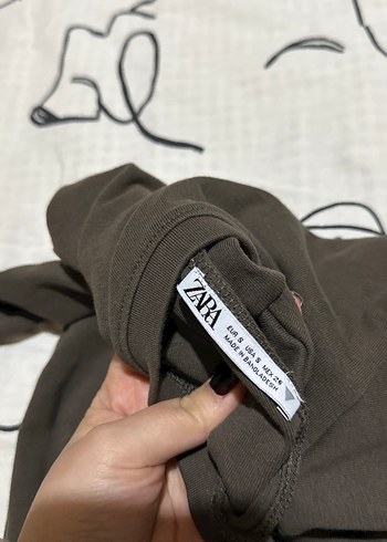 Koyu haki renk Pamuklu Uzun Kollu bluz - Görsel 10