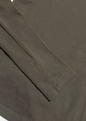 Koyu haki renk Pamuklu Uzun Kollu bluz - Görsel 4