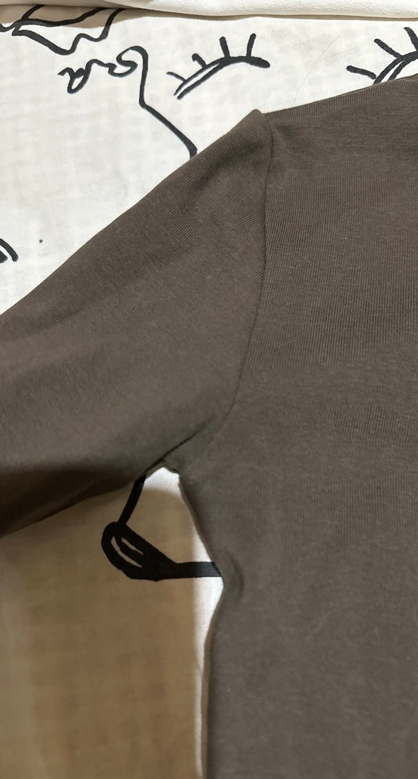 Koyu haki renk Pamuklu Uzun Kollu bluz - Görsel 2