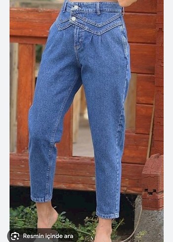 Diğer Kadın Mavi Kemerli Denim Pantolon