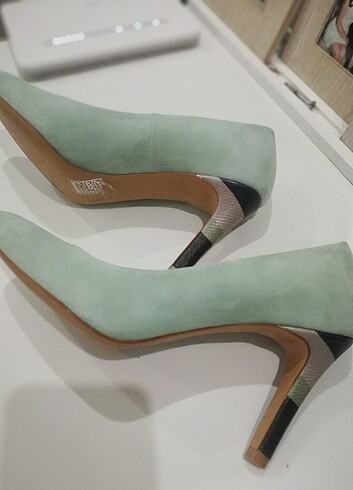 37 Beden yeşil Renk Gerçek deri stiletto ayakkabı 