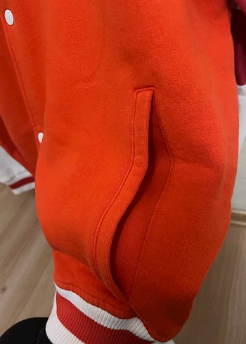 Kırmızı Beyzbol Tarzı Kadın Ceket - Görsel 4