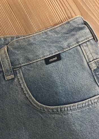 Kadın Mavi Mini Denim Şort - Görsel 2
