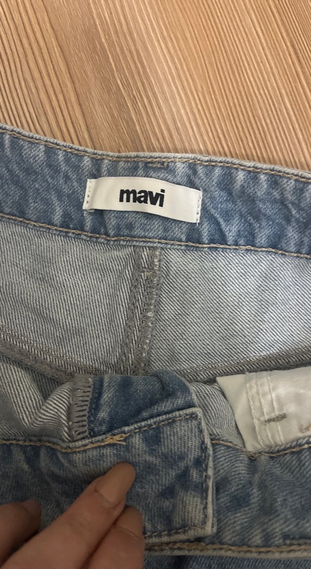 Kadın Mavi Mini Denim Şort - Görsel 3