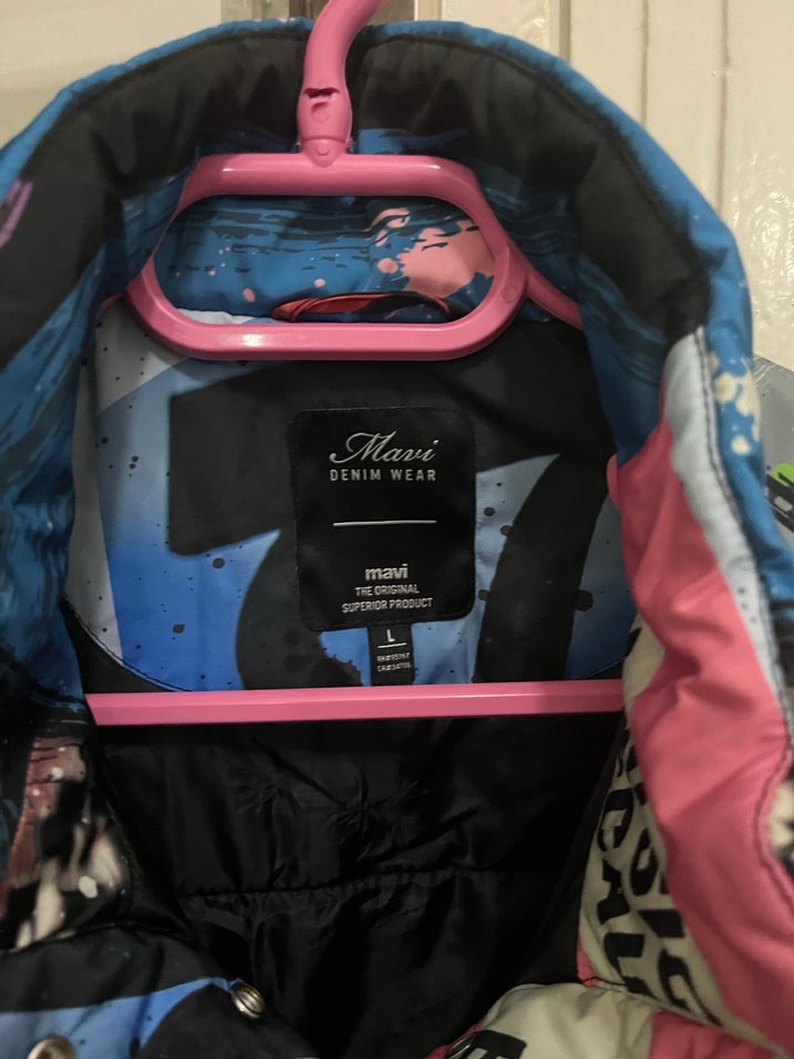 Çok Renkli Baskılı Mini Streetwear Kadın Ceket - Görsel 5