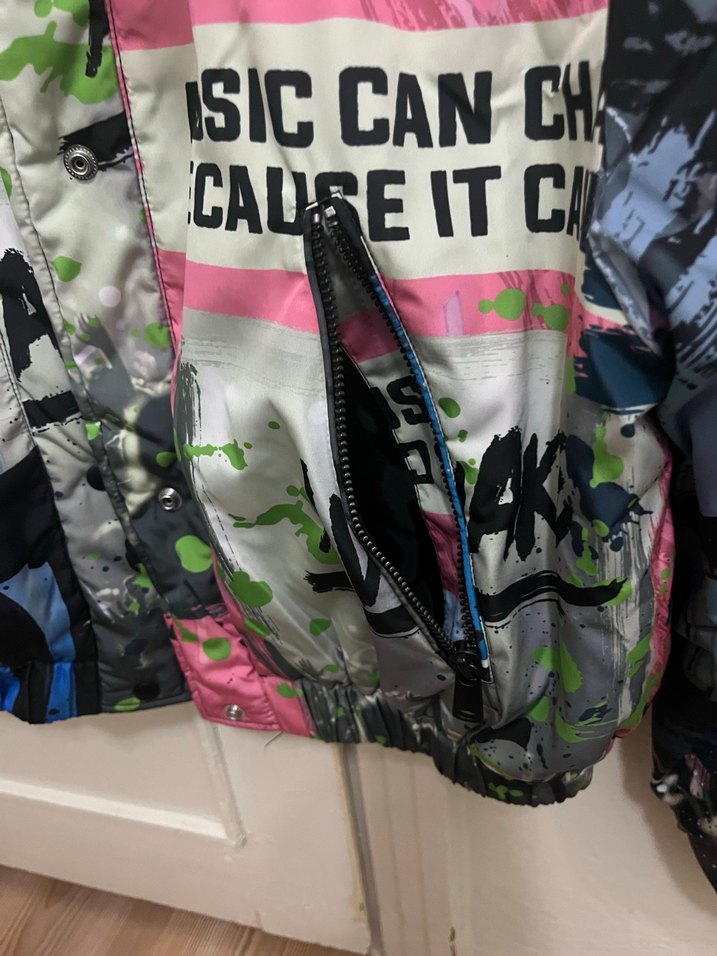 Çok Renkli Baskılı Mini Streetwear Kadın Ceket - Görsel 3