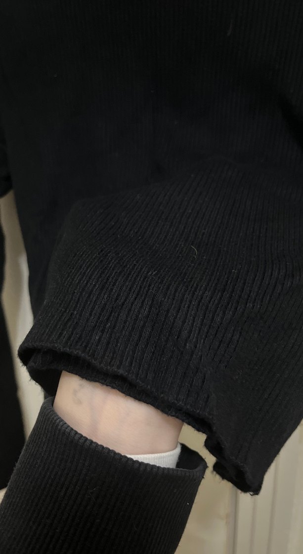 Siyah Uzun Kollu İnce Kadın Kazak - Görsel 2