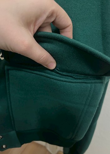 Düğmeli Yeşil Kadın Midi Ceket - Görsel 7