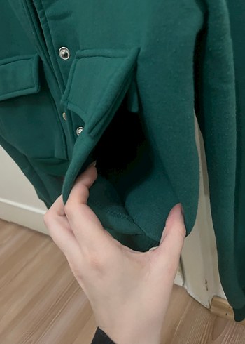 Düğmeli Yeşil Kadın Midi Ceket - Görsel 6