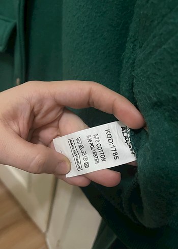 Düğmeli Yeşil Kadın Midi Ceket - Görsel 4