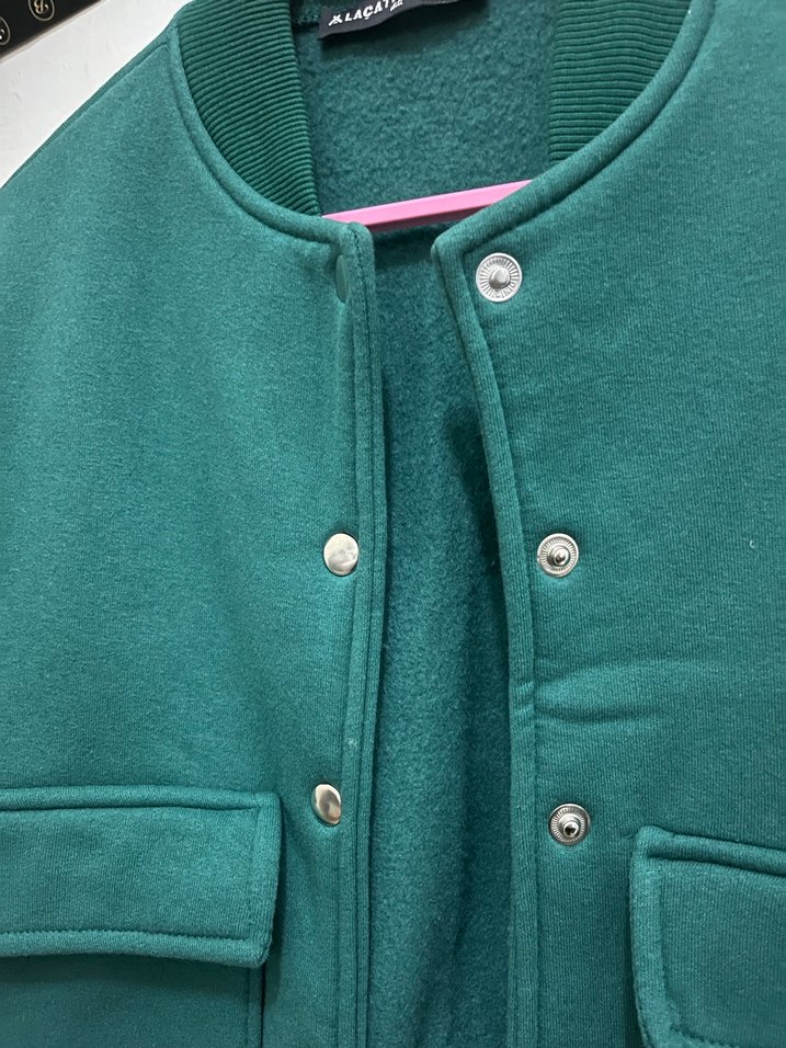 Düğmeli Yeşil Kadın Midi Ceket - Görsel 2