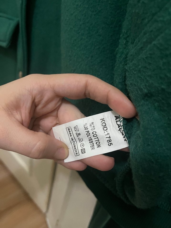 Düğmeli Yeşil Kadın Midi Ceket - Görsel 4