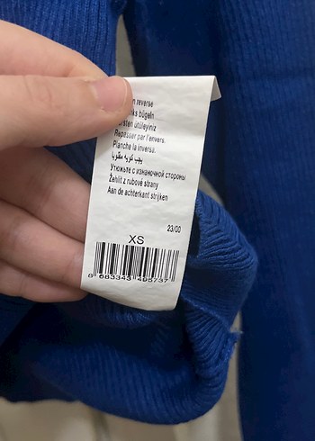 Kadın Mavi Triko Bisiklet Yaka Kazak - Görsel 2