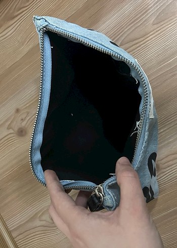 Mavi Baskılı Kadın Kot Clutch Çanta - Görsel 4