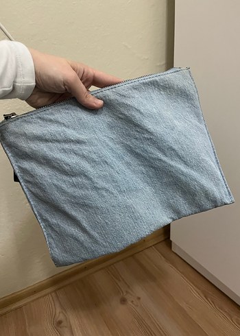 Mavi Baskılı Kadın Kot Clutch Çanta - Görsel 3