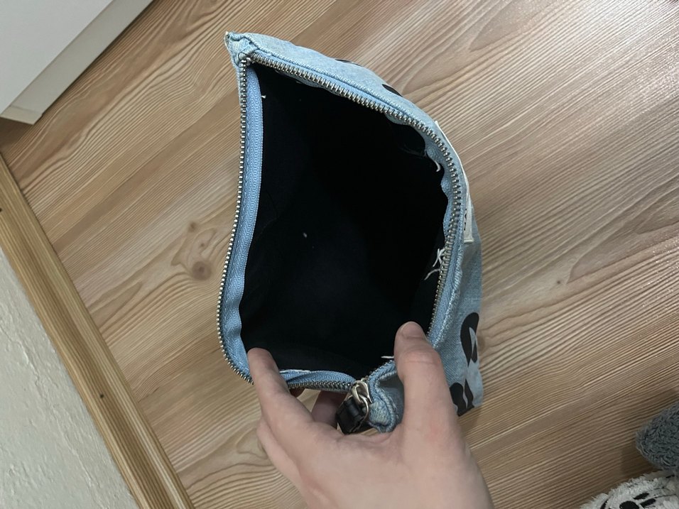 Mavi Baskılı Kadın Kot Clutch Çanta - Görsel 4