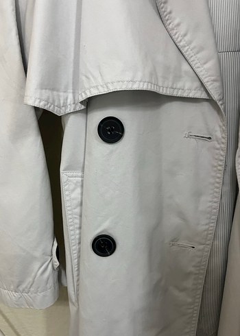 Gri Kemerli Uzun Kadın Trençkot - Görsel 2