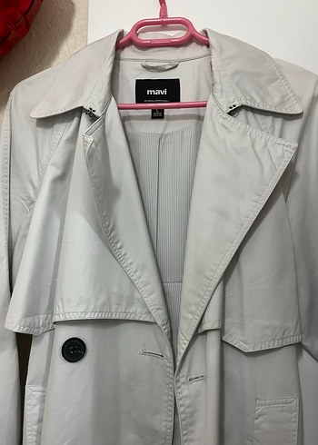 Gri Kemerli Uzun Kadın Trençkot - Görsel 7