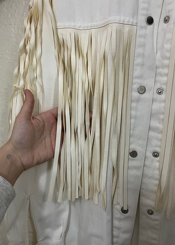 Püsküllü Beyaz Bohem Kadın Gömlek - Görsel 2