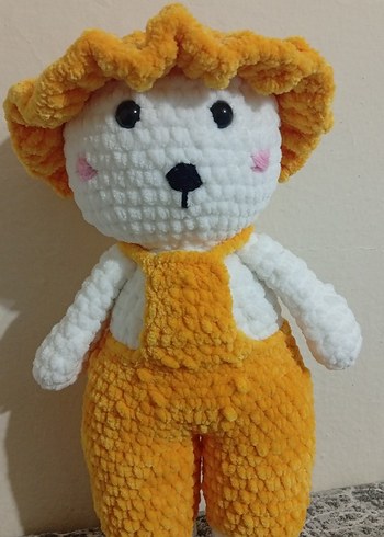 Sarı Şapkalı Peluş Oyuncak Ayıcık
