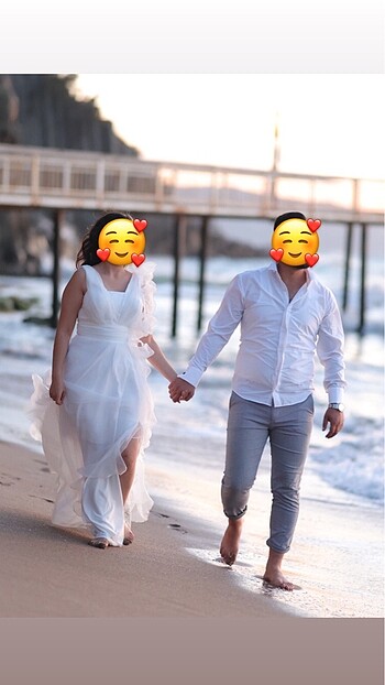 Beyaz çekim elbisesi