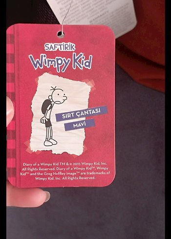 Wimpy Kid Desenli Renkli Mavi Çocuk Okul Çantası - Görsel 6