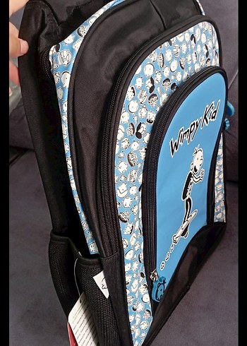 Wimpy Kid Desenli Renkli Mavi Çocuk Okul Çantası - Görsel 8