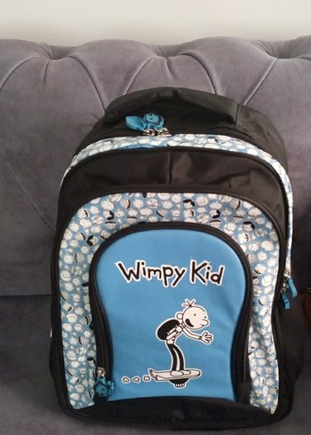 Wimpy Kid Desenli Renkli Mavi Çocuk Okul Çantası - Görsel 2