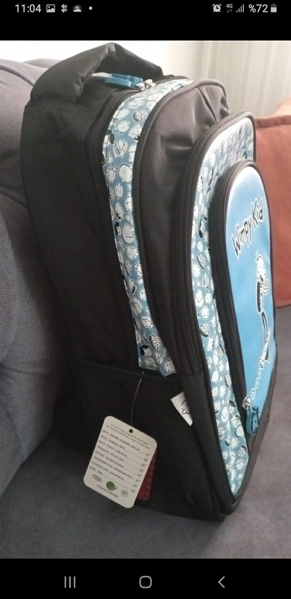 Wimpy Kid Desenli Renkli Mavi Çocuk Okul Çantası - Görsel 3