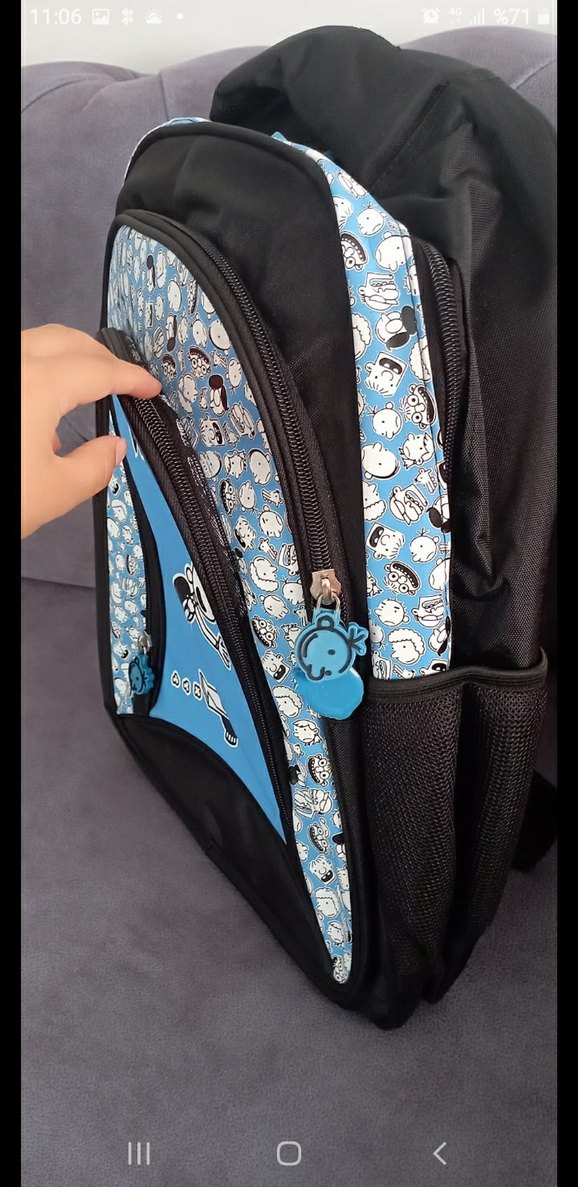 Wimpy Kid Desenli Renkli Mavi Çocuk Okul Çantası - Görsel 5