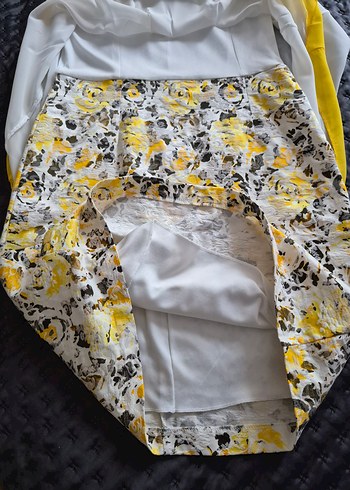 İncity Marka Sarı Desenli Mezuniyet Elbisesi - Görsel 10