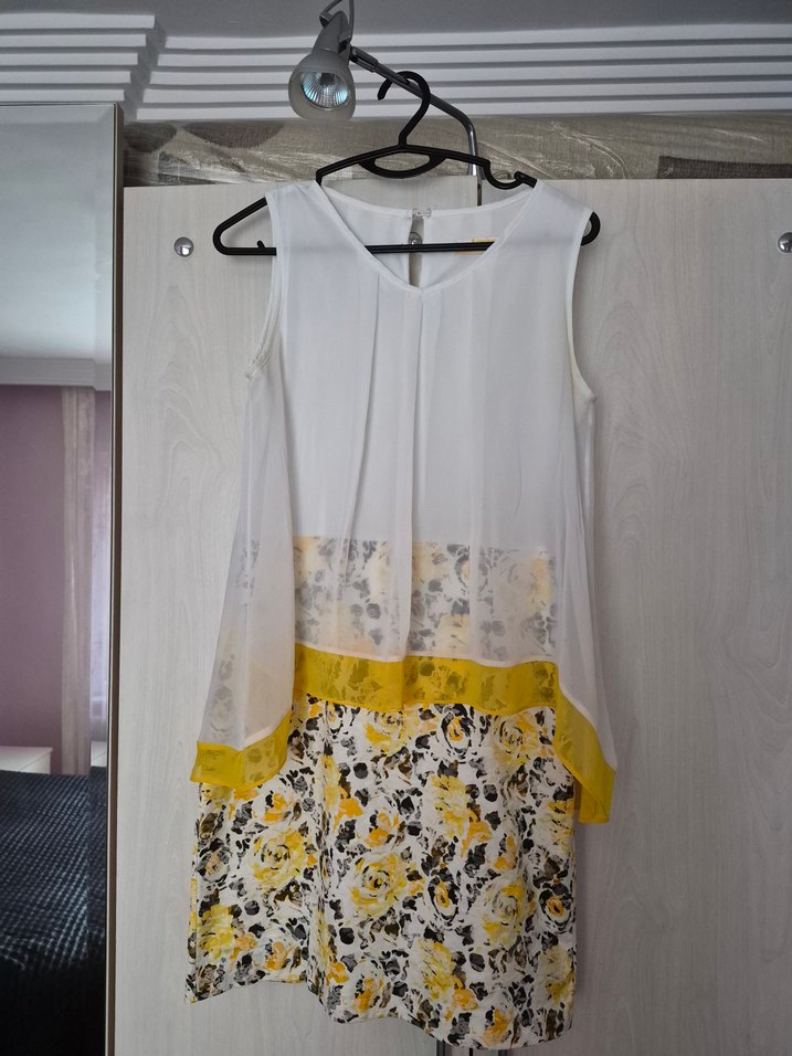 İncity Marka Sarı Desenli Mezuniyet Elbisesi - Görsel 3