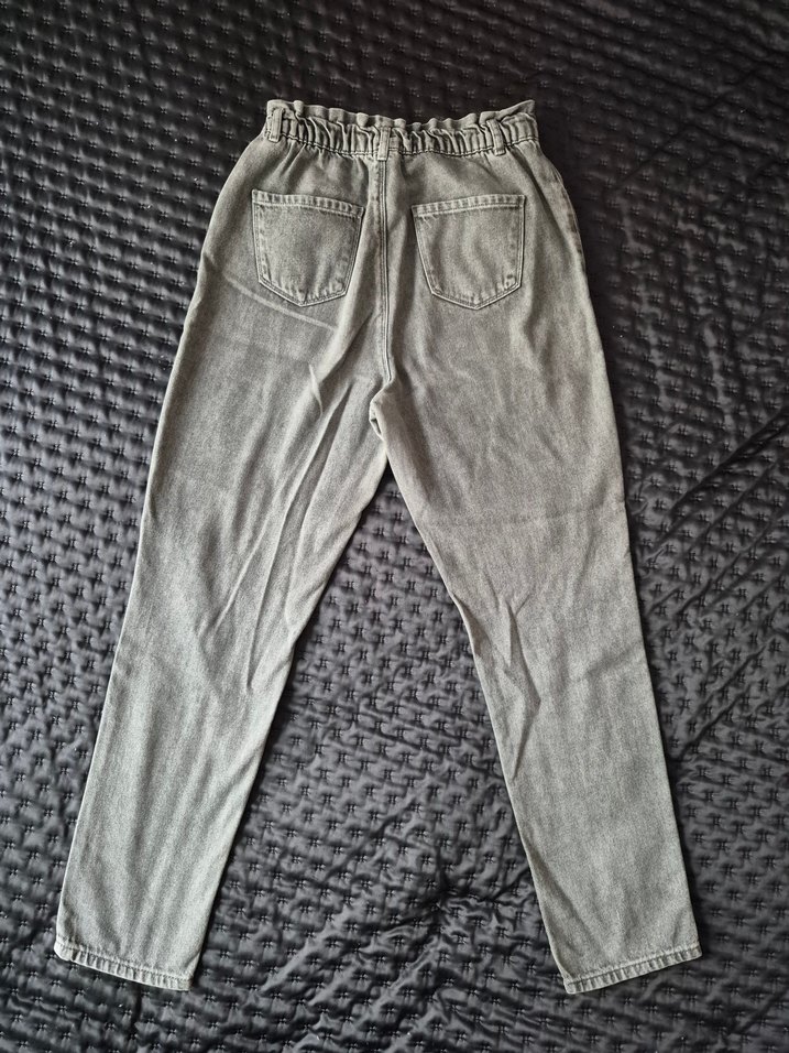 Lc Waikiki Gri Bol Kesim Kız ÇocukKot Pantolon - Görsel 4