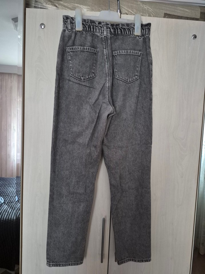 Lc Waikiki Gri Bol Kesim Kız ÇocukKot Pantolon - Görsel 2