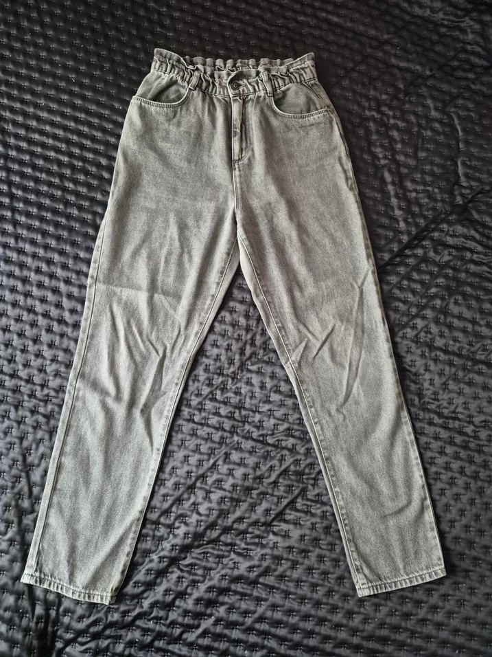 Lc Waikiki Gri Bol Kesim Kız ÇocukKot Pantolon - Görsel 3