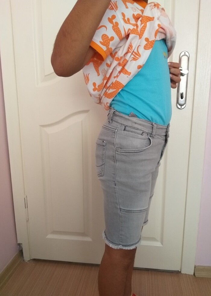 DeFacto 6/7 yaş gri kot şort  - Görsel 2